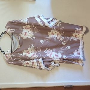 Brown plus size blouse